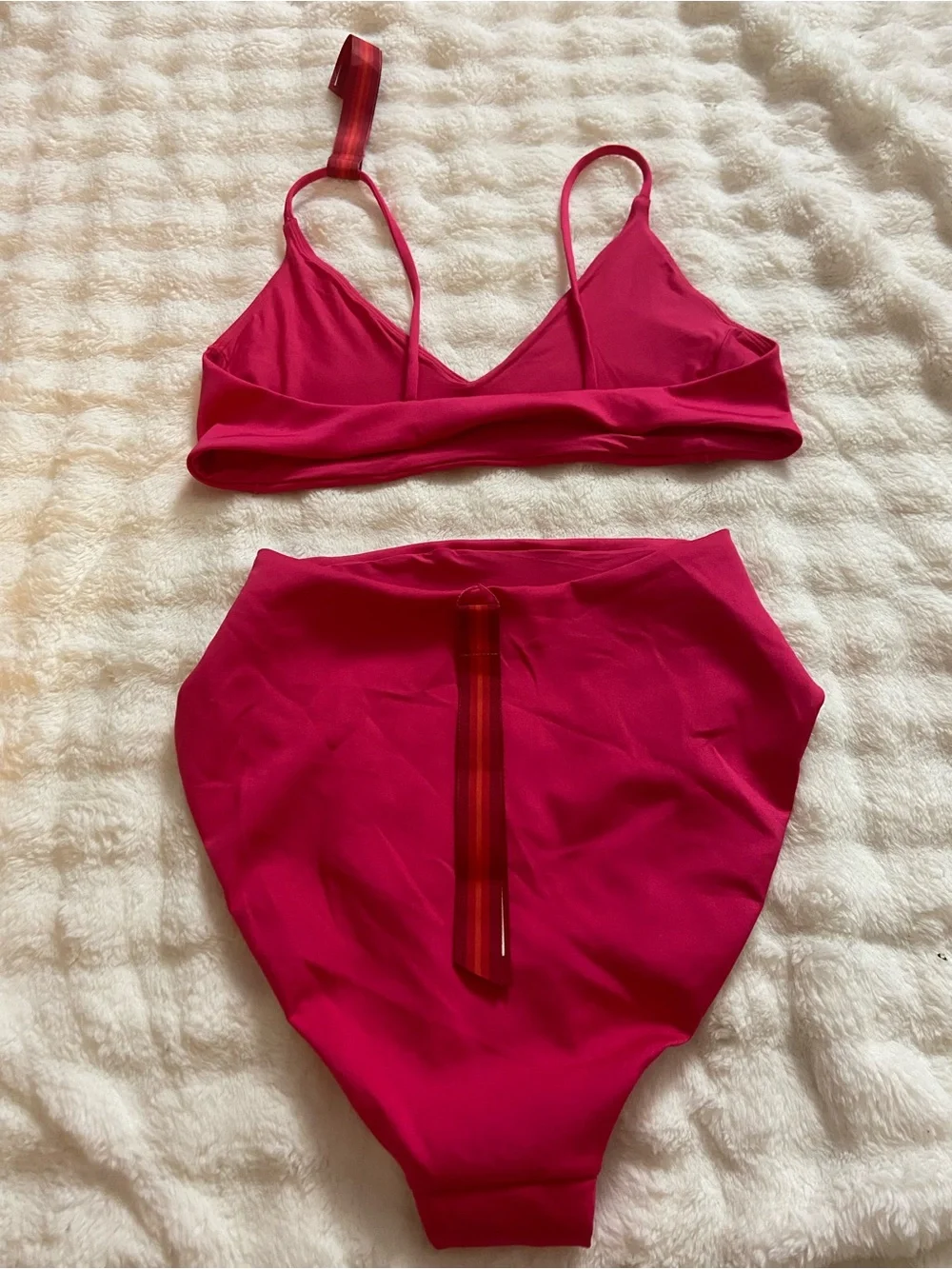 New! Left On Friday Pink High Waisted Bikini Set XL Top / L Bottom 34094